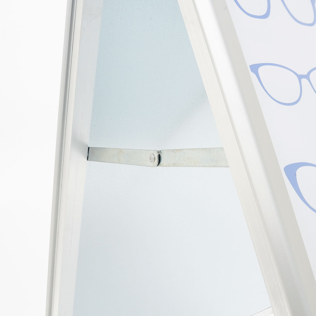 Espositore Pubblicitario Bifacciale a Cavalletto Pieghevole 63,7x101,5x75,5 cm in Alluminio da Esterno Antivento Silver