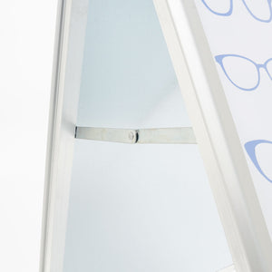 Espositore Pubblicitario Bifacciale a Cavalletto Pieghevole 63,7x101,5x75,5 cm in Alluminio da Esterno Antivento Silver