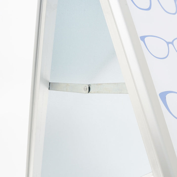 Espositore Pubblicitario Bifacciale a Cavalletto Pieghevole 63,7x101,5x75,5 cm in Alluminio da Esterno Antivento Silver