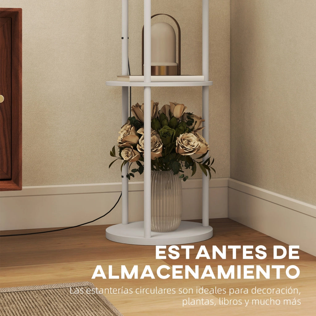 Lampada da Terra con Mensole ¨C Xylo ¨C 3 Temperature di Colore con Telecomando Bianco