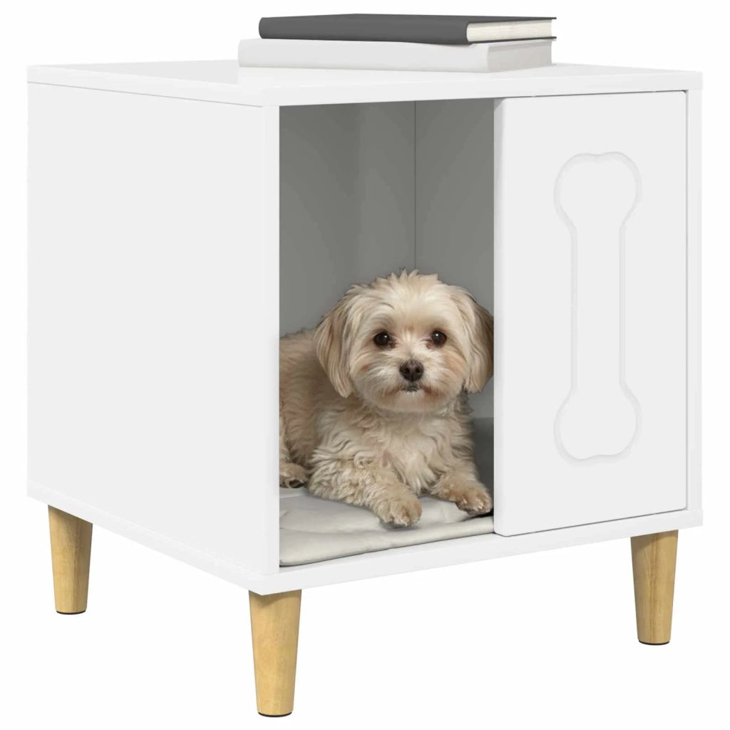 Cuccia per cani Bianco Lucido 44 x 42 x 49 cm Legno multistrato