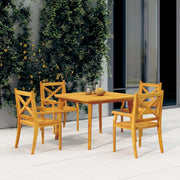 Set Mobili da Pranzo per Giardino 5 pz Legno Massello di Acacia 3058002