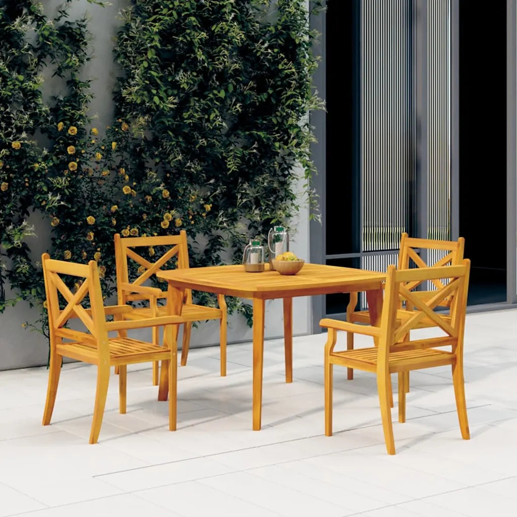 Set Mobili da Pranzo per Giardino 5 pz Legno Massello di Acacia 3058002