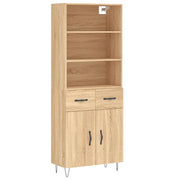 Buffet credenza cassettiera armadio mobile contenitore organizer cucina soggiorno salotto rovere Sonoma alto 69,5 x 34 x 180 cm legno ingegnerizzato marrone 02_0034176