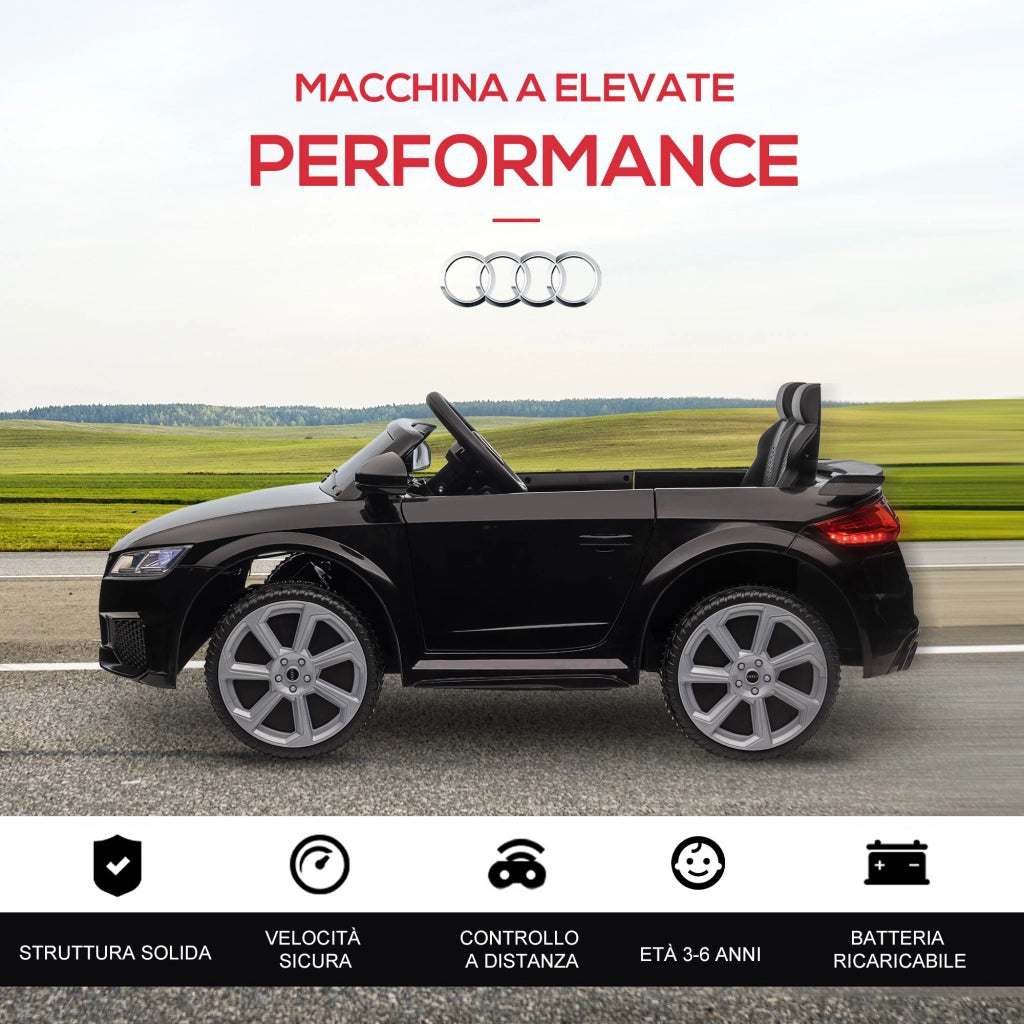 Giocattolo Macchina Elettrica per Bambini 3-5 Anni con Telecomando e Fari LED ¨C Minimal ¨C Nero