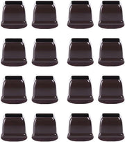 16 pezzi di protezione per pavimento in silicone - quadrato scuro - adatto per gambe da 25-37 mm