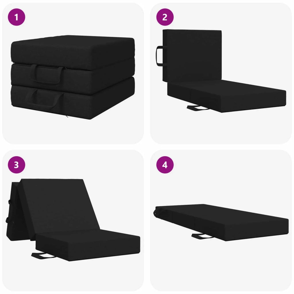 Divano Letto Pieghevole 75 x 63 x 45 cm Nero 900138