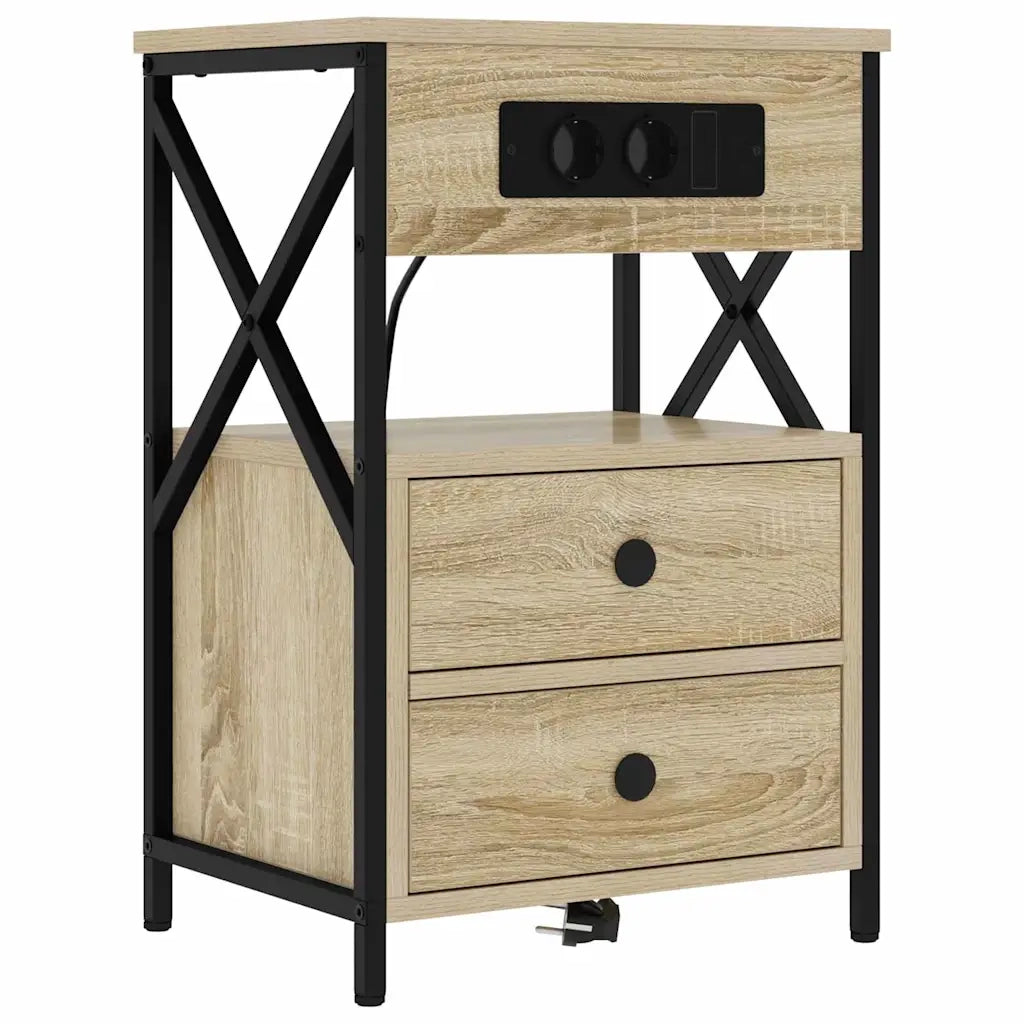 Comodino | Armadio da Notte | Mobiletto da notte con cassetto Rovere Sonoma 40 x 31 x 60 cm