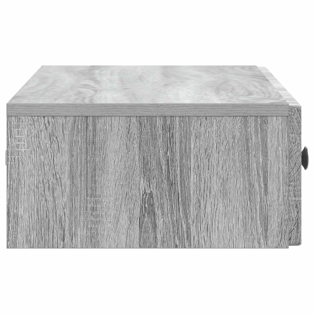 Tavolino da Parete Laterale Grigio Sonoma 87,5 x 34,5 x 17 cm 897991