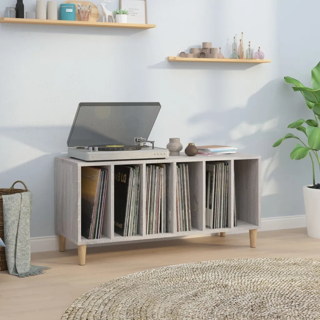 Mobile Porta Dischi Grigio Sonoma 100x38x48cm Legno Multistratocod mxl 105195