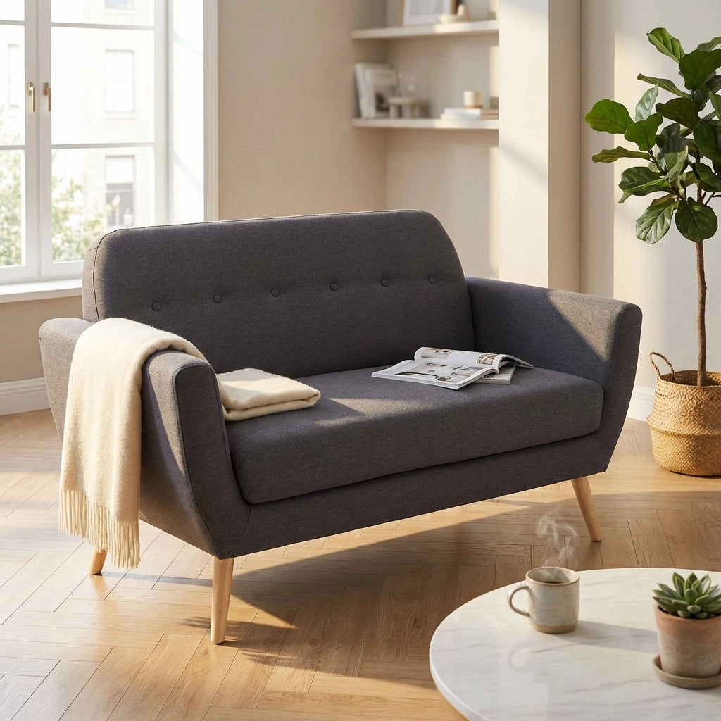 Divano due posti Scandinavo in Tessuto cm 147x79x86 - SILENTE