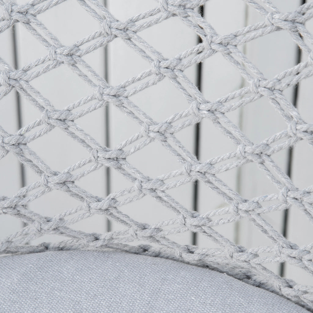 Poltrona a dondolo in rattan ¨C Zephmum ¨C Grigio, 80x90x100 cm