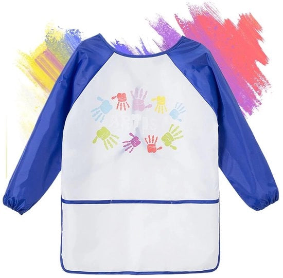 Scheda di protezione per pittori impermeabile - Scheda di protezione per bambini - Scheda di protezione per hobby - Giacca da pittore - Età 2-8 anni - Con maniche - 3 tasche