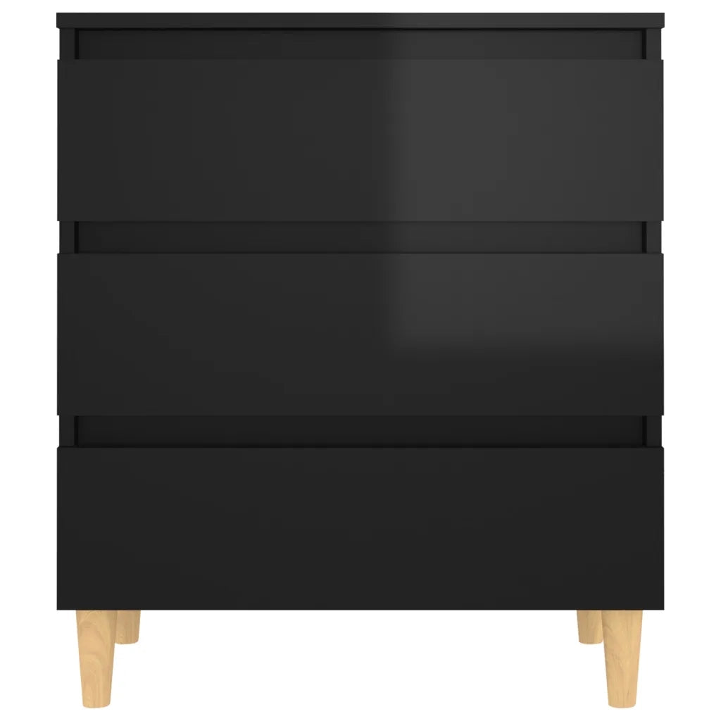Credenza Nero Lucido 60x35x69 cm in Truciolato