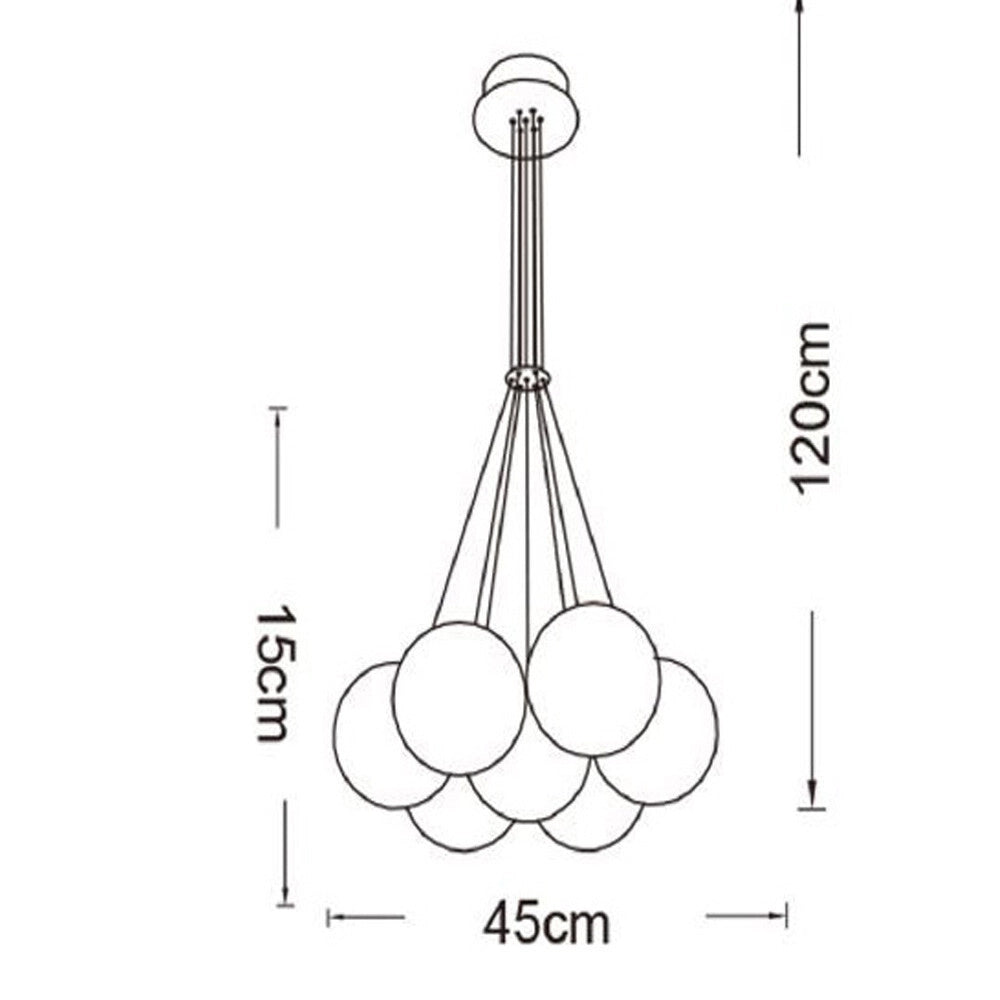 Trade Shop - Lampadario A Sospensione Bronzo Lampada Minimal Da Soffitto Con 7 Sfere Attacco G9 Lp-84-7 -