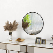 Specchio rotondo da parete Ø61 cm con cornice nera in alluminio