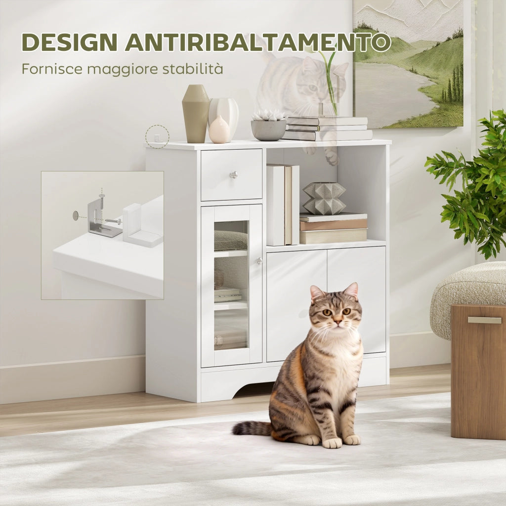 Credenza ¨C zephmum ¨C Bianco Legno 80x30x82 cm
