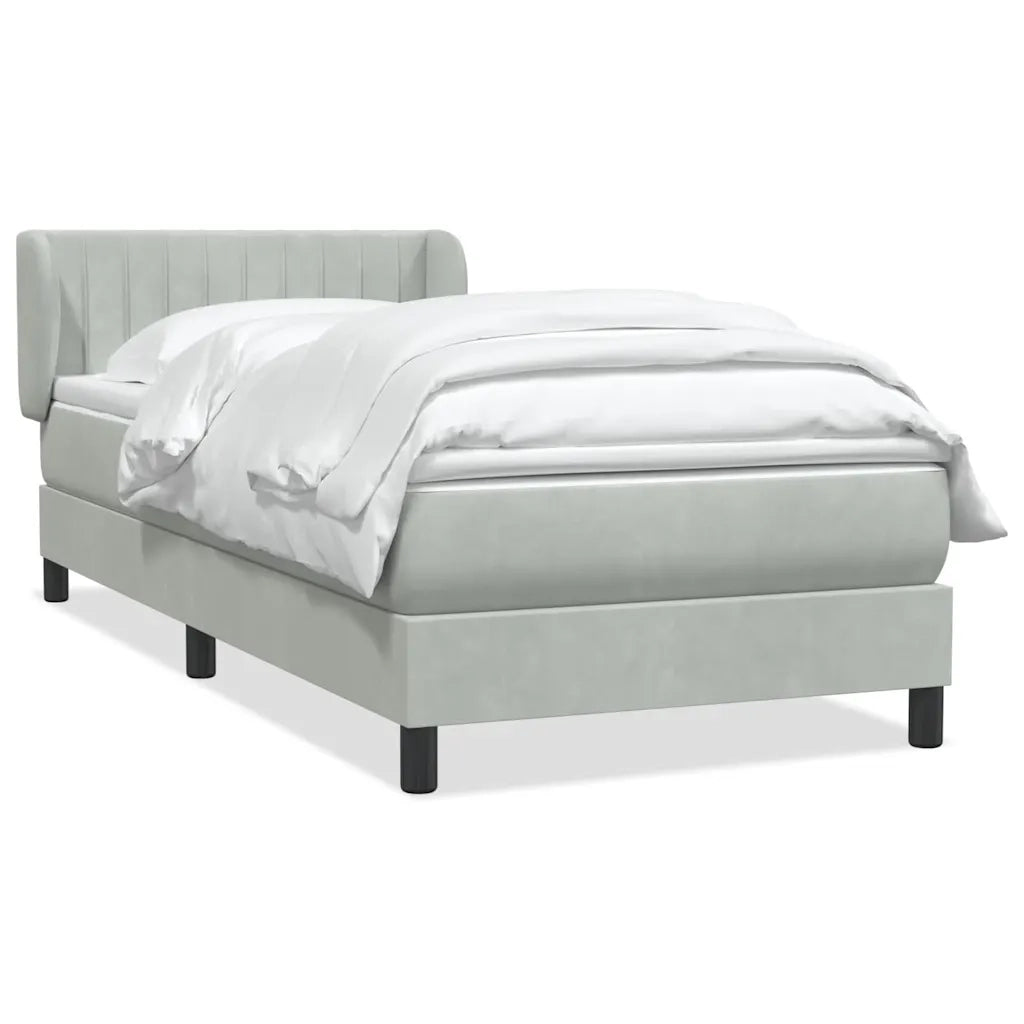 Giroletto a Molle con Materasso grigio chiaro 90x210 cm Velluto 3317679