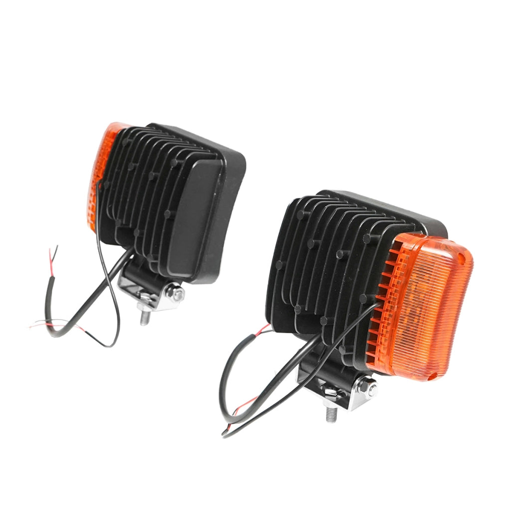 Set di lampade LED tipo faro con segnalazione destra e sinistra, 16 LED, 12-24V, dimensioni 139x128x57mm, Breckner Germany
