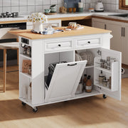 Tavolo da Pranzo Allungabile con Ruote e Portarifiuti ¨C MINIMAL ¨C Bianco