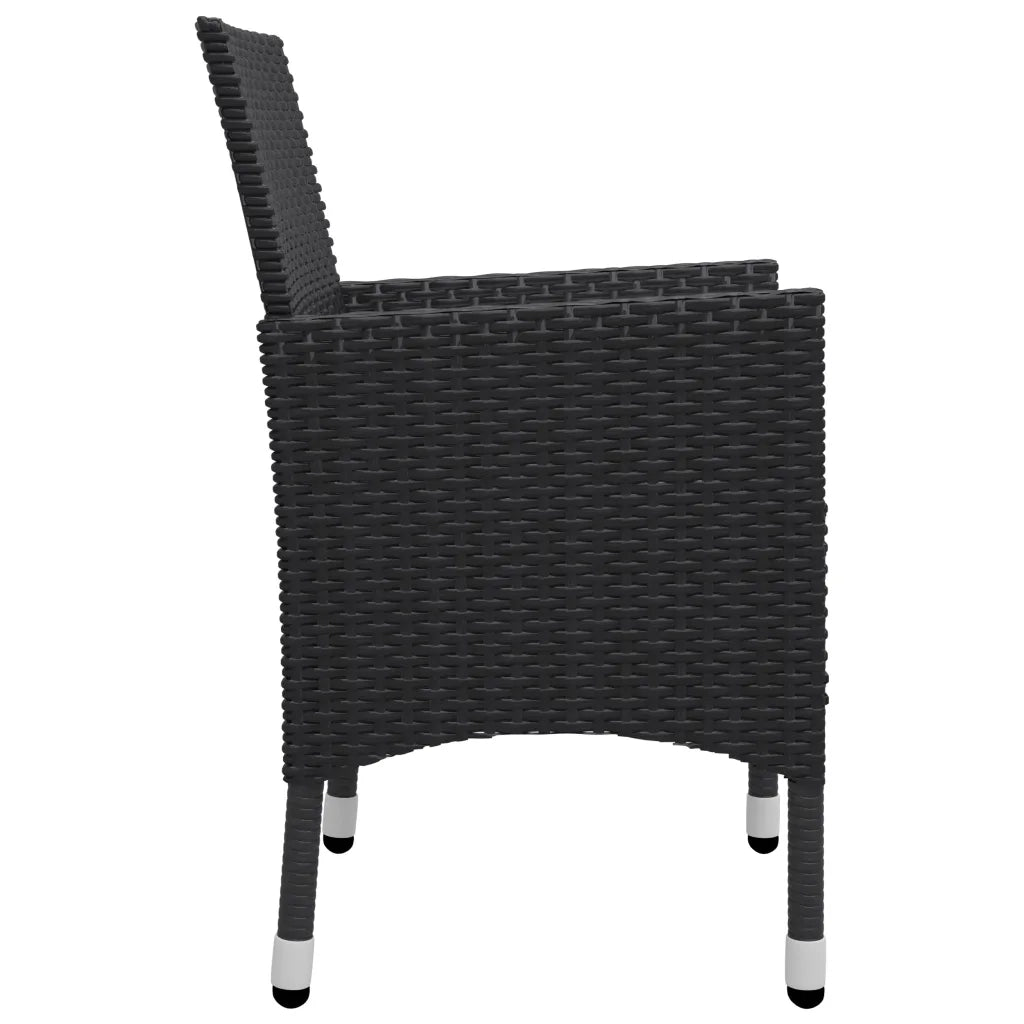 Set Mobili da Pranzo per Giardino 3 pz Nero cod mxl 36084