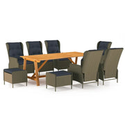 Set Mobili da Pranzo per Giardino 9 pz Marrone cod mxl 69220