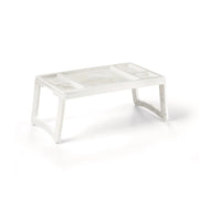 Vassoio Letto in Plastica con Gambe Ripiegabili Bianco 55 x 30 x 22 cm