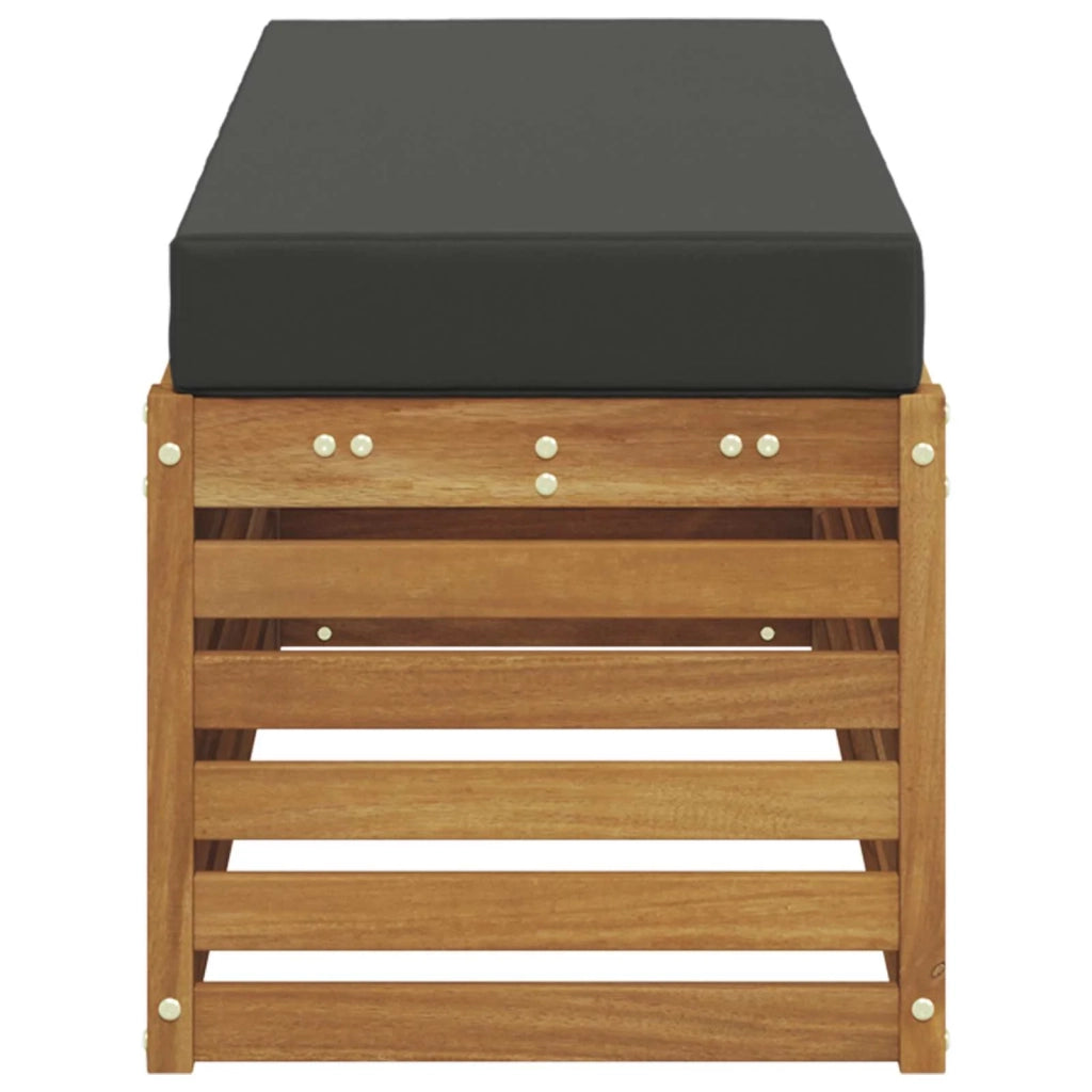 Sedia da giardino-Panca Sgabello Naturale e Antracite 115 x 43 x 37 cm