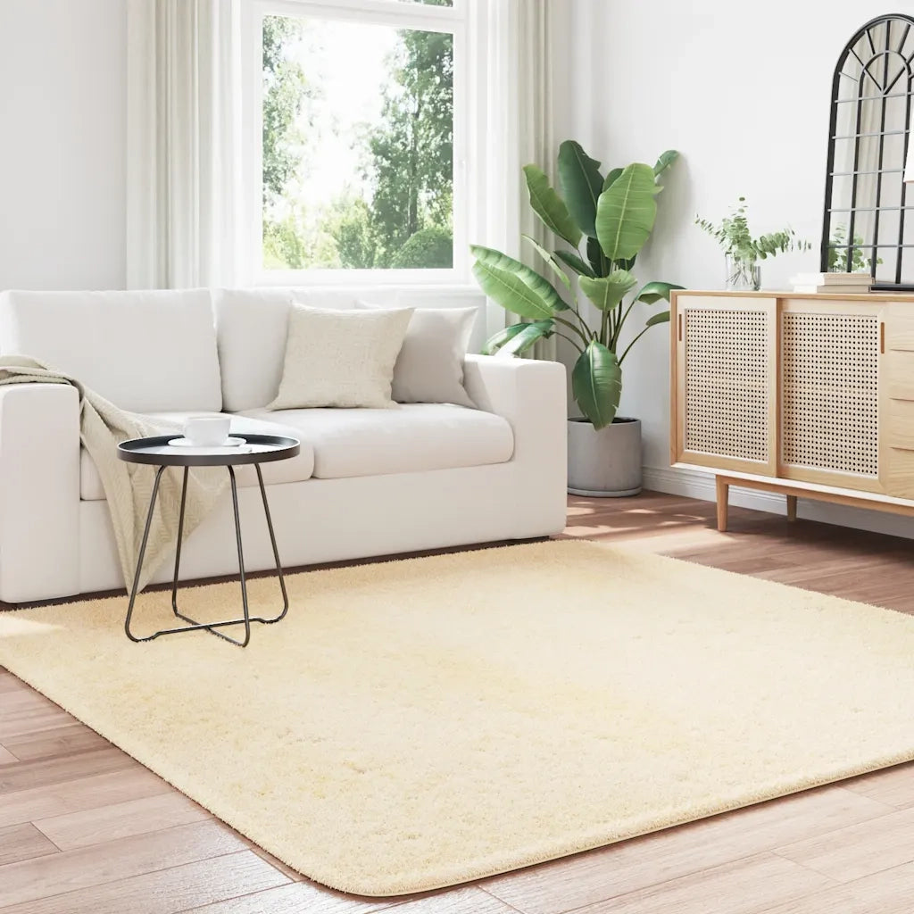 Tappeto del soggiorno | Tappeto Shaggy a Pelo Lungo NAVARRA Crema 200x200 cm poliestere