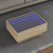 Tavolino Salotto con LED-Tavolino da soggiorno-Tavolo Rovere Sonoma 70x50x30 cm Multistrato