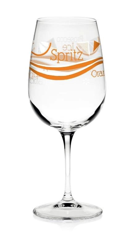Set 2 Calici Bar Spritz in Vetro con Decoro Krizia Wave 500 cc Cerve