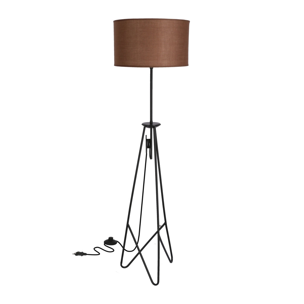 Lampada da terra Float 1xE27 nera marrone Candellux
