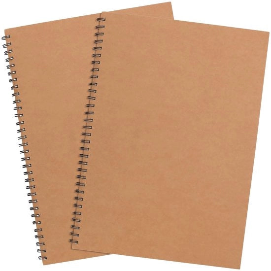 Set di due blocchi di disegno A3 da 160 g/m² con spirale - 60 pagine per blocco - carta da stampa artistica - ideale per disegnare e progettare