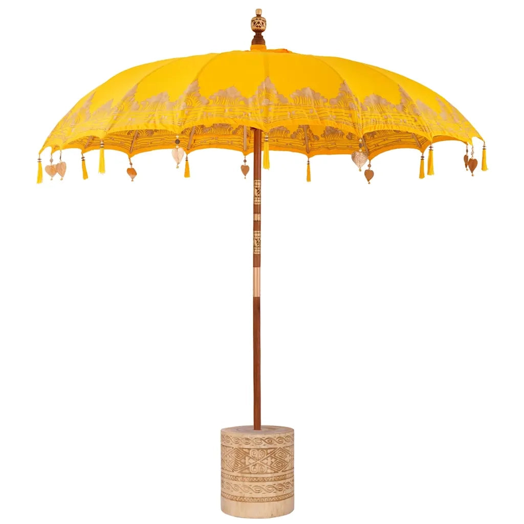 Parasol Balinese Giallo 210-220 cm Cotone, legno massello