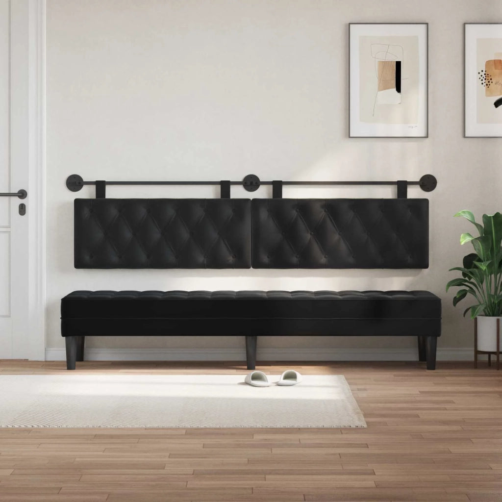 Testiera | Testata sospesa Con luce LED Nero Velluto