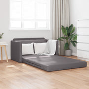 Divano Letto da Pavimento 2 in 1 Grigio 124x71x78 cm Pelle Sintetica