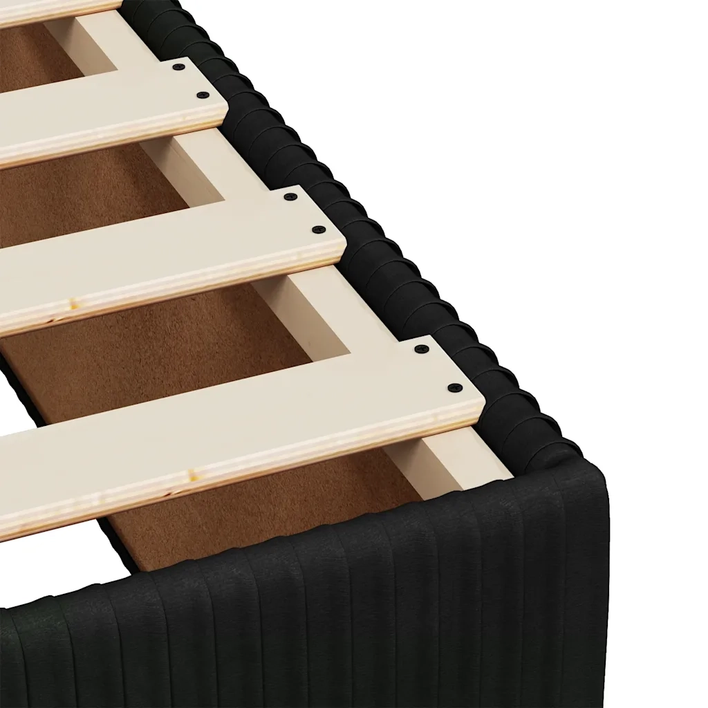 Giroletto senza Materasso-Struttura Letto Nero 160x200 cm in Velluto 573810