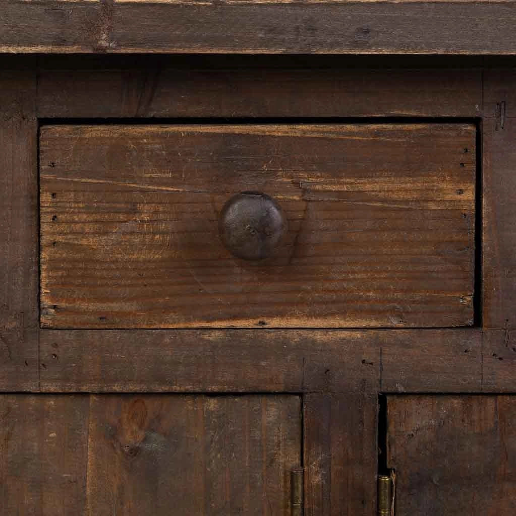 Credenza in legno con 5 cassetti e 6 ante marrone 120x43x80h cm
