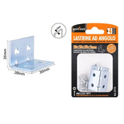 Trade Shop - Set 4 Pz Lastrine Lastrina Ad Angolo Angolare 20x20x30x2mm Con Viti Mobili 57118 -