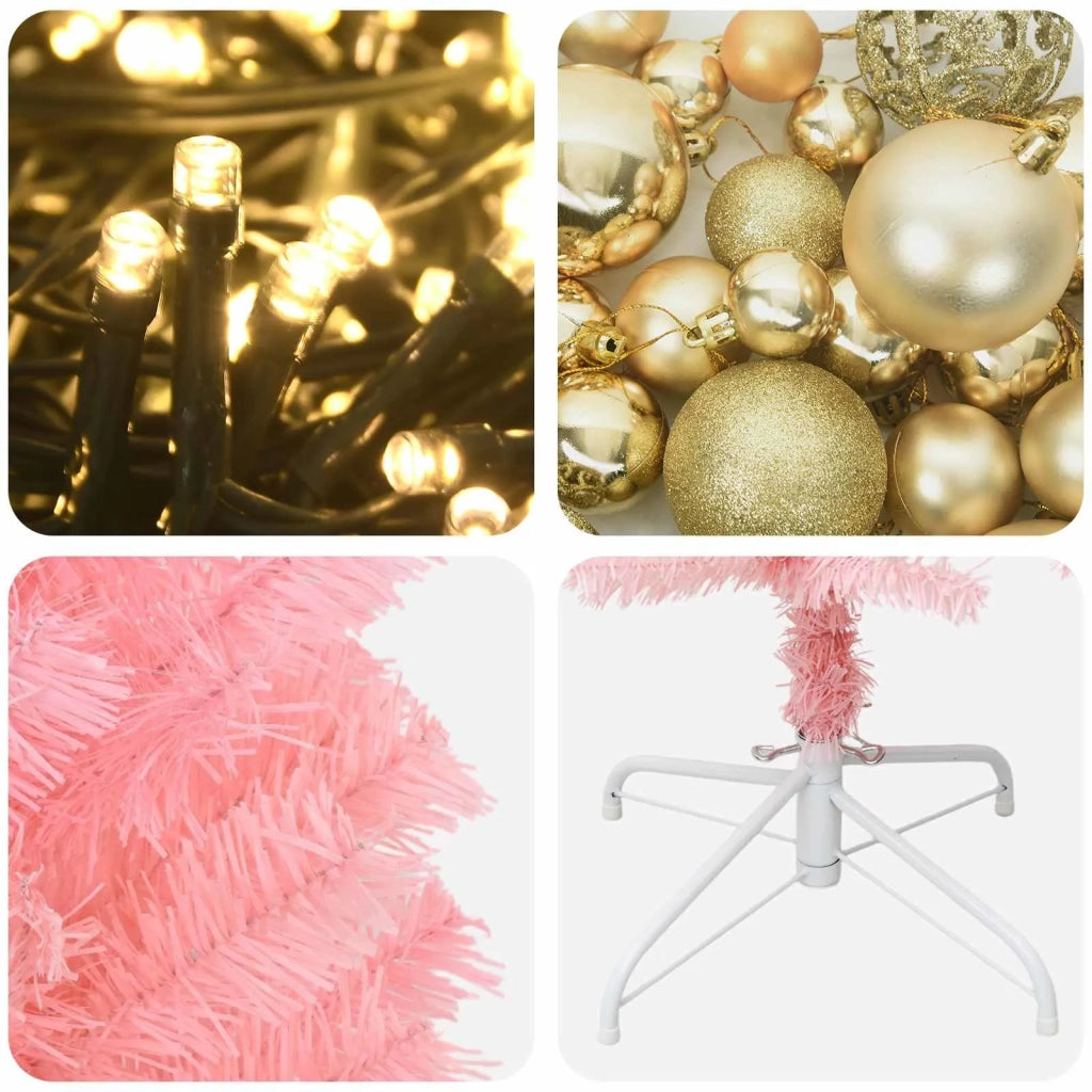 Albero di Natale Artificiale Slim con Palline 240 cm 300 LED 3461109