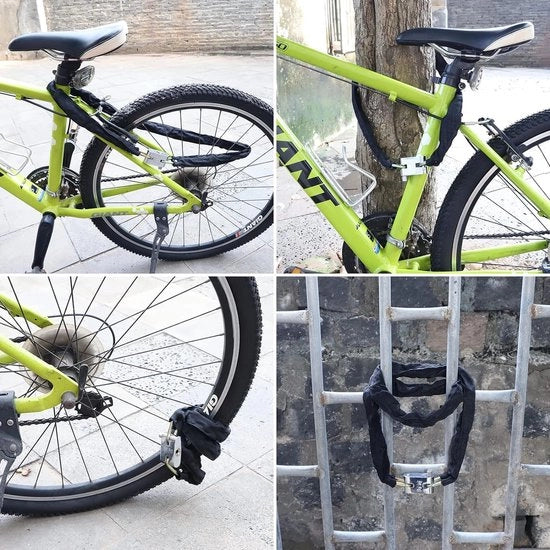 Catenaccio in acciaio da 1,2 m - Catena di sicurezza per bicicletta - Alta sicurezza anti furto - Resistente all'usura - per bicicletta, motocicletta, scooter, cancelli, porte