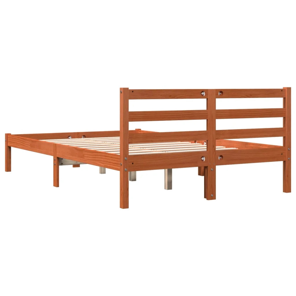 Letto senza Materasso Marrone Cera 150x200 cm in Legno di Pino 844146