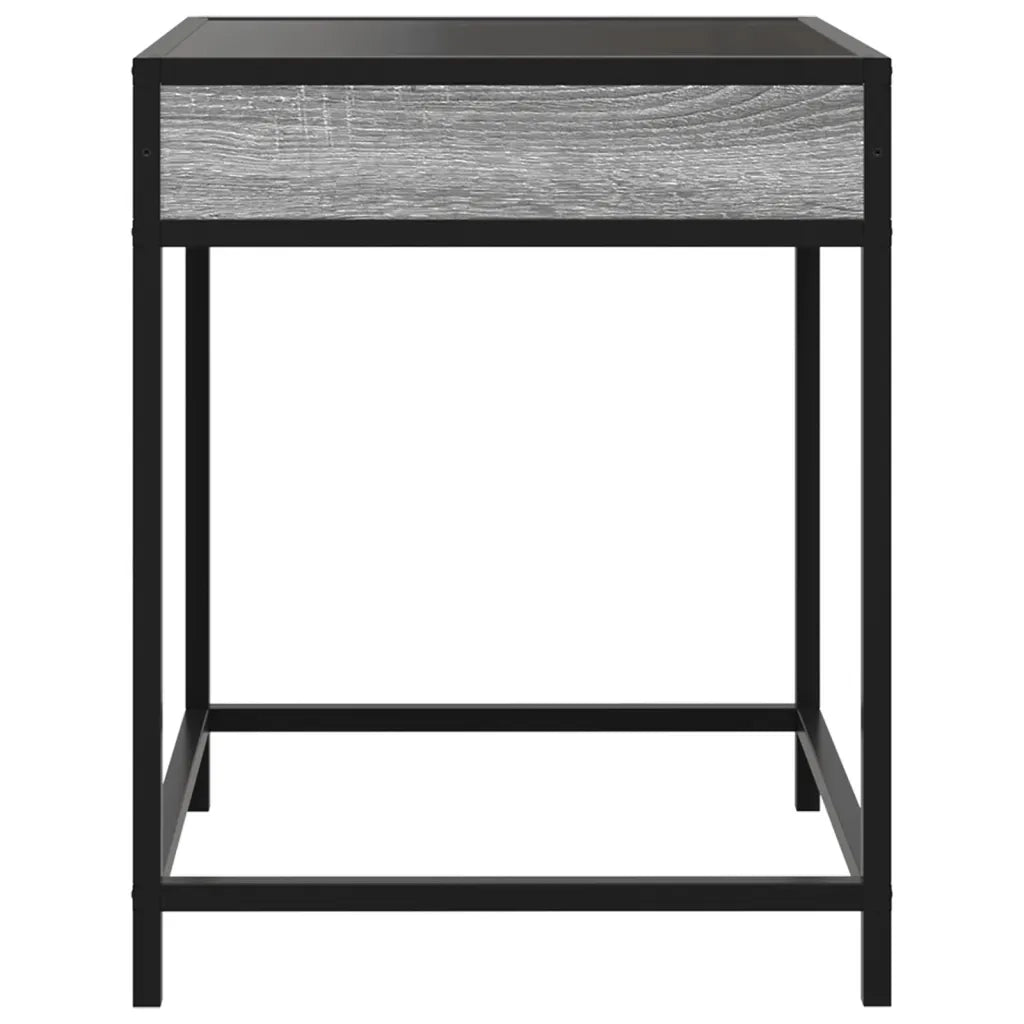 Comodino | Armadio da Notte | Mobiletto da notte con LED Infinity Grigio Sonoma 40x40x51 cm