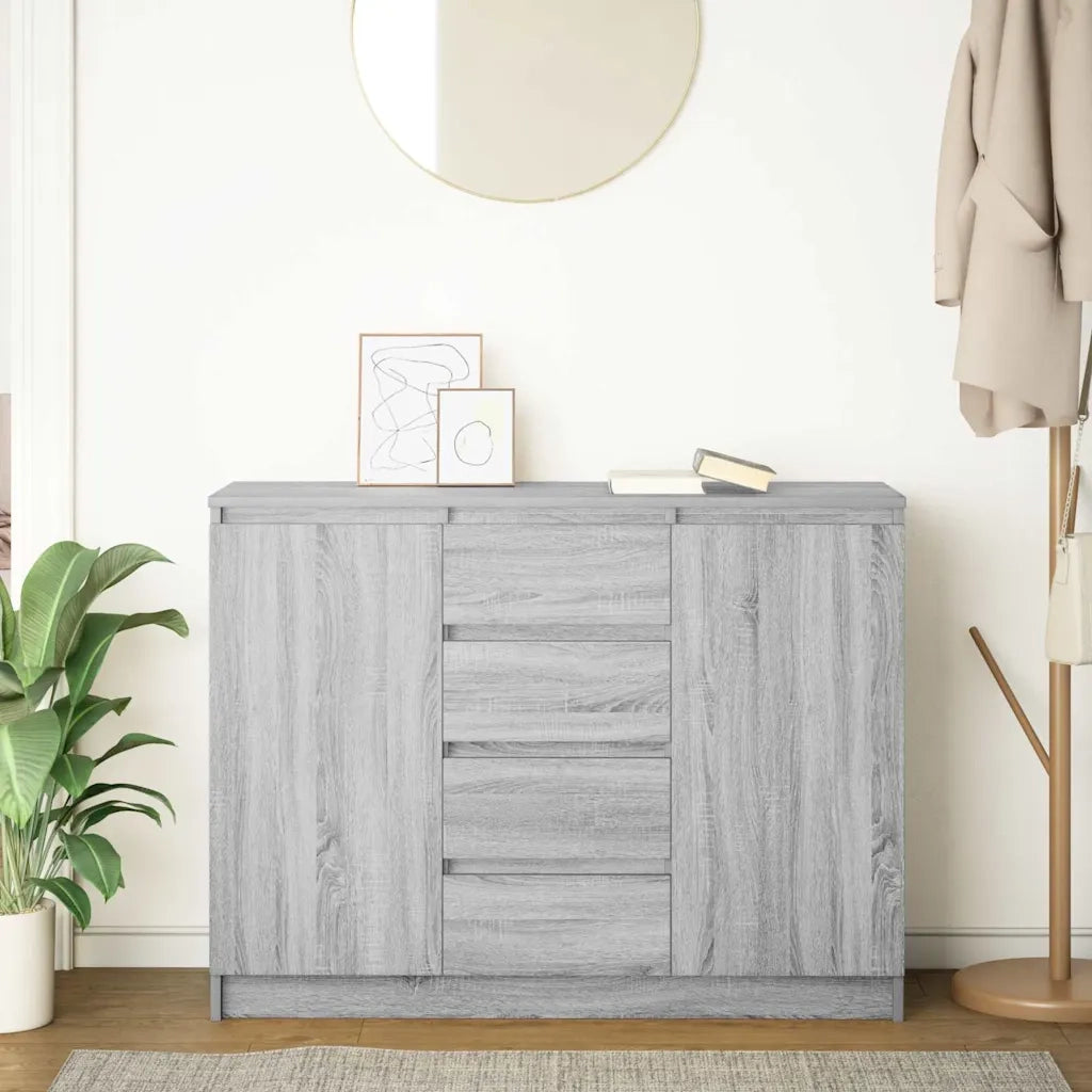 Credenza con Cassetti Grigio Sonoma 100,5x35x76cm in Truciolato 3328449