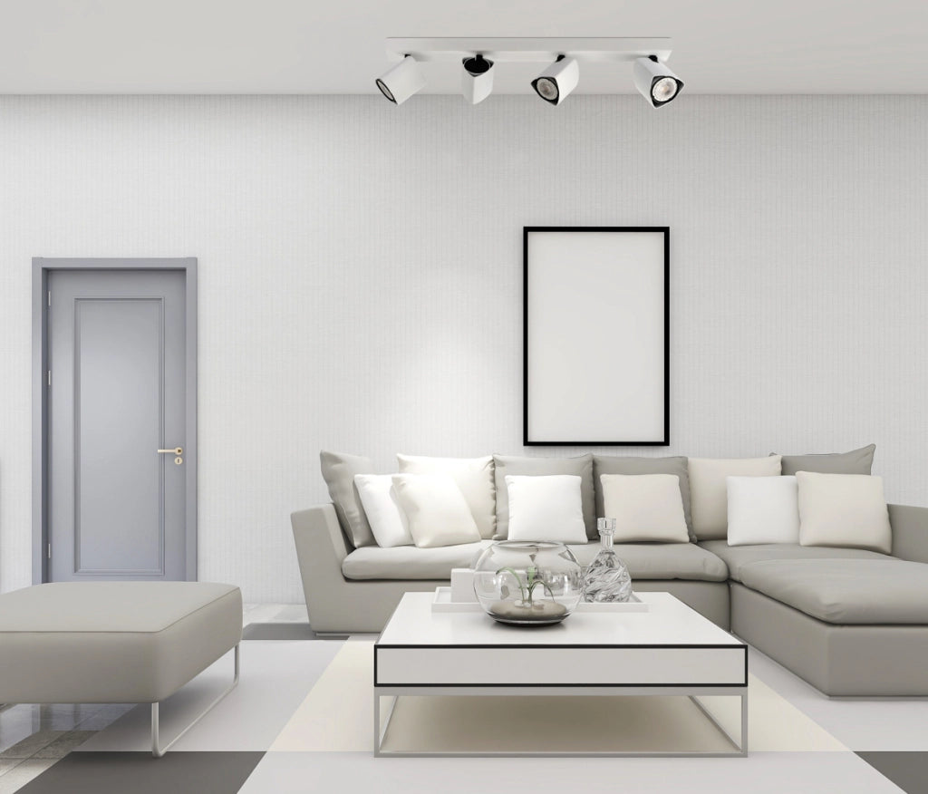 Faretto soffitto moderno 4 luci bianco/nero GU10 Italux