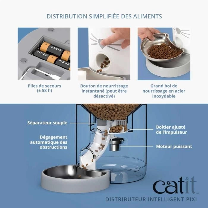 CATIT - PIXI Distributore di crocchette per gatti - 1,2 kg (controllato da app)