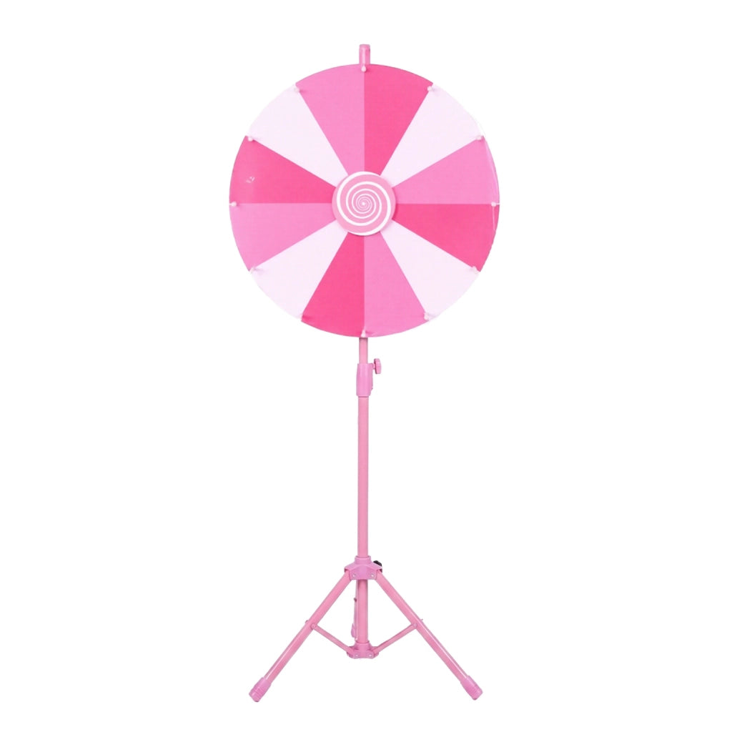 Ruota della fortuna da 60 cm con pennarello cancellino e borsa, Ruota della fortuna personalizzabile con altezza regolabile