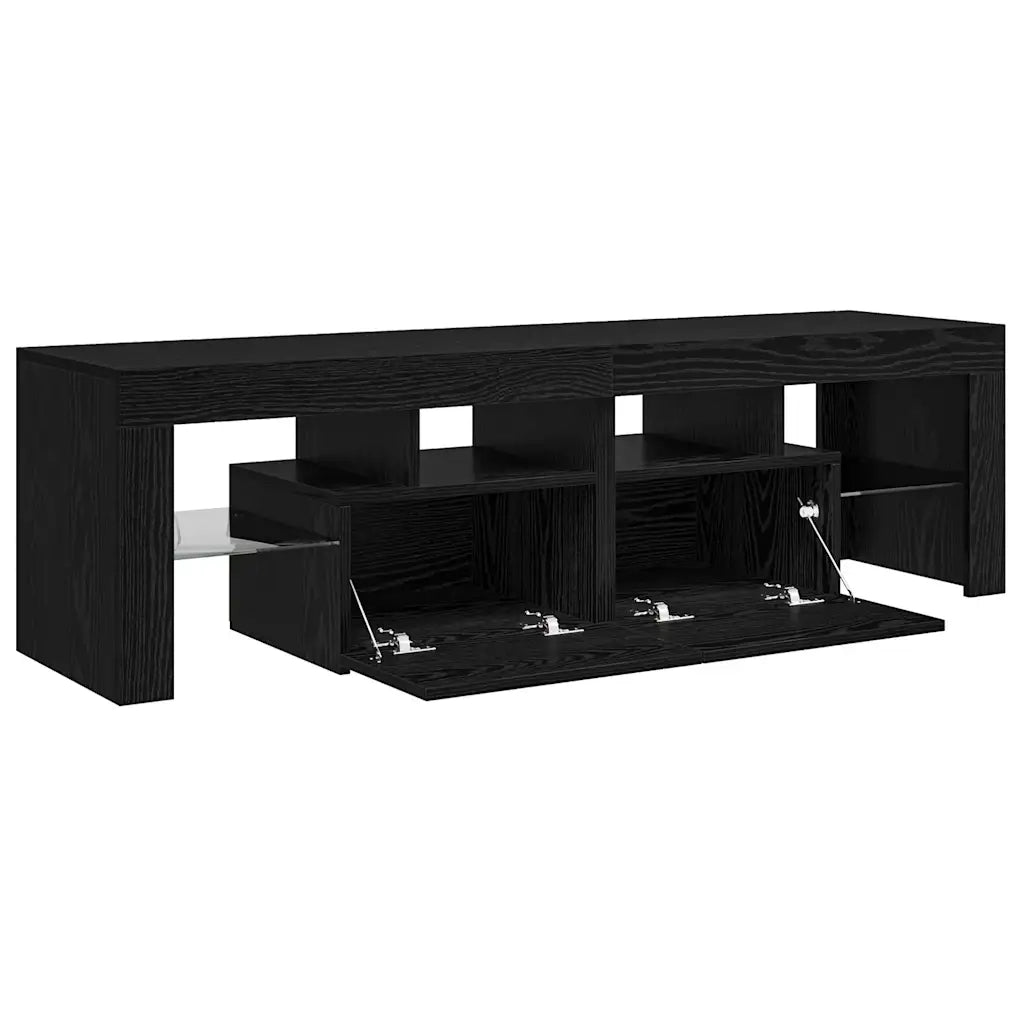 Mobile Porta TV con LED Rovere Nero 140x36,5x40 cm Truciolato 862030