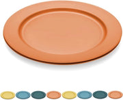 Piatti in Plastica da 25,5 cm, Resistenti ai Colpi e Riciclabili, Piatti Leggeri per Colazione, Resistenti a Microonde e Lavastoviglie, Set da 8 (Arancione)