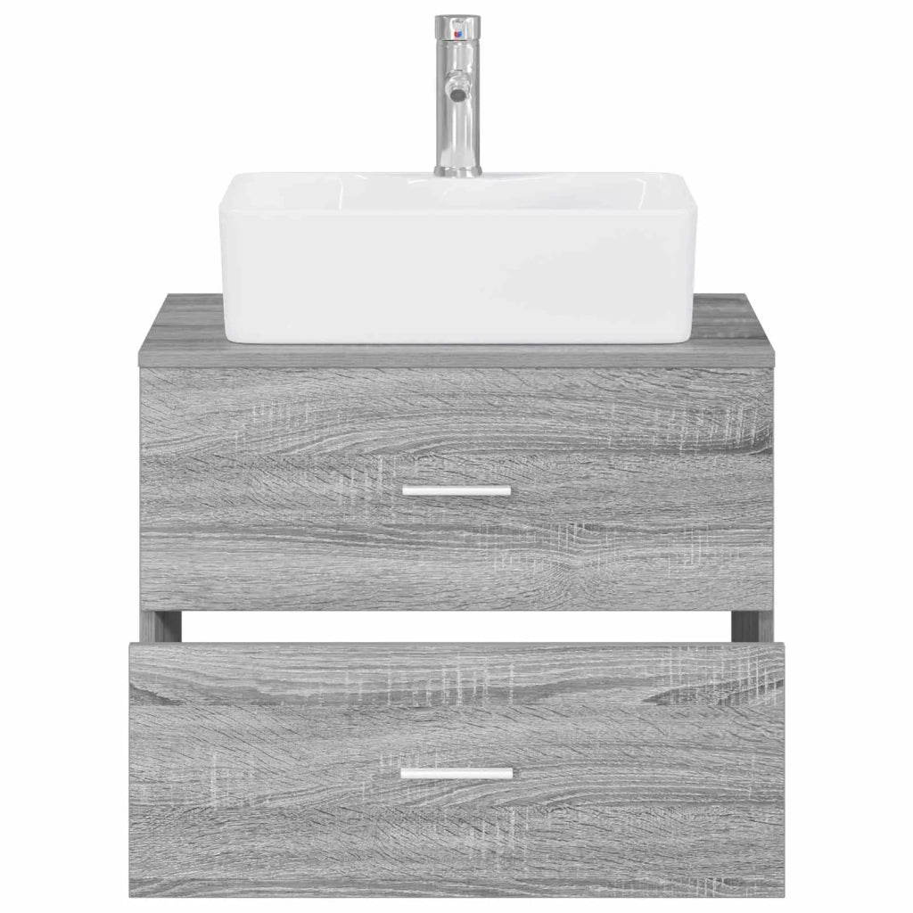 Set di mobili per il bagno Sonoma grigio Legno ingegnerizzato 3404387